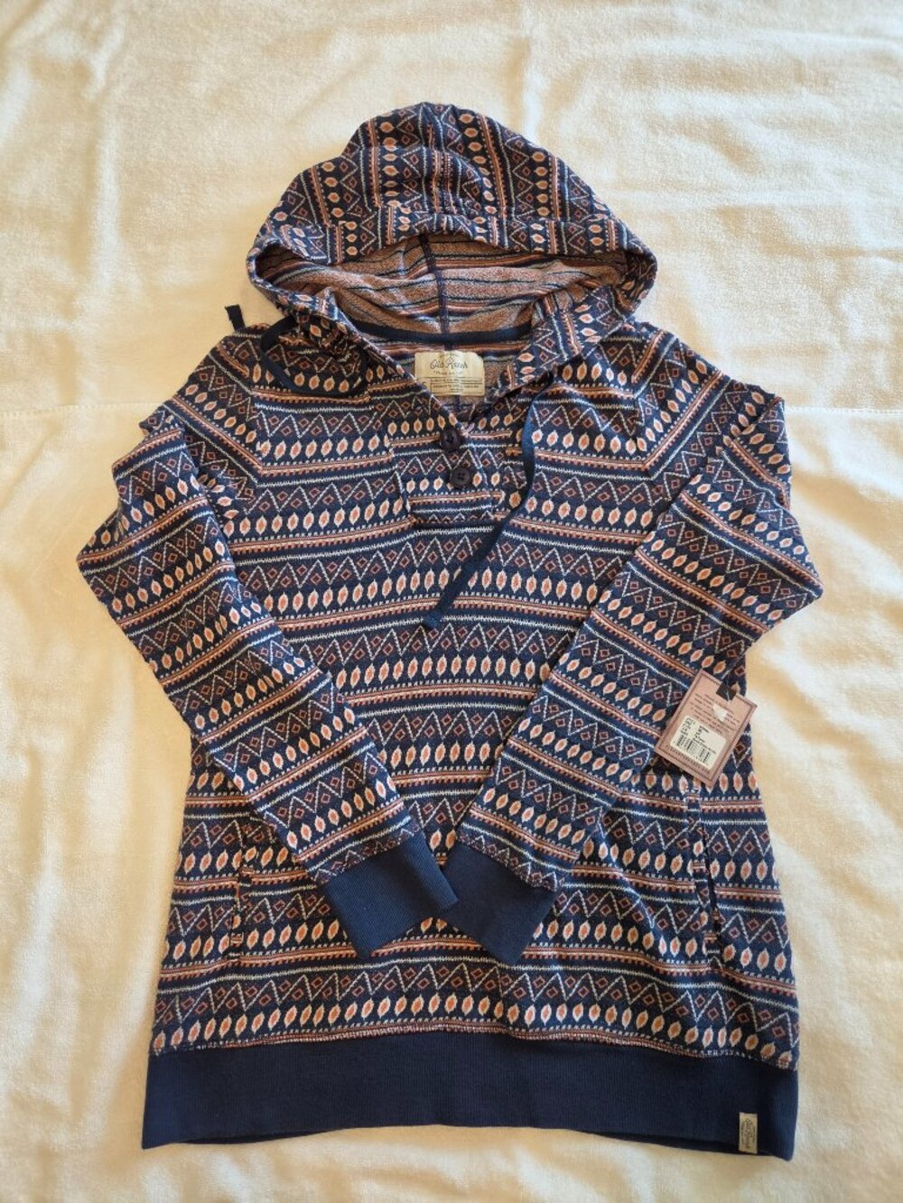 Women's OLD RANCH Denali Button Hoodie Small Dk Denim